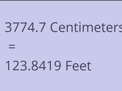 3774.7 CM TO FEET