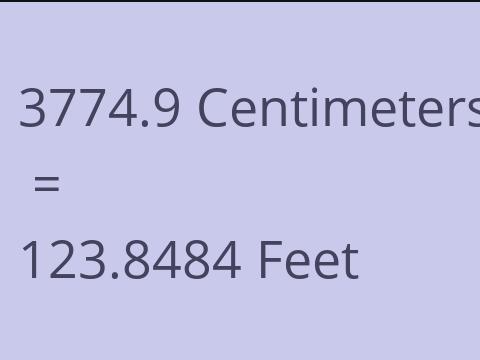 3774.9 CM TO FEET
