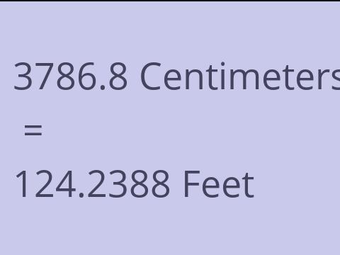 3786.8 CM TO FEET