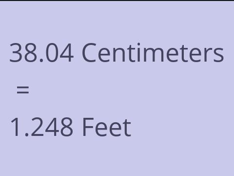 38.04 CM TO FEET