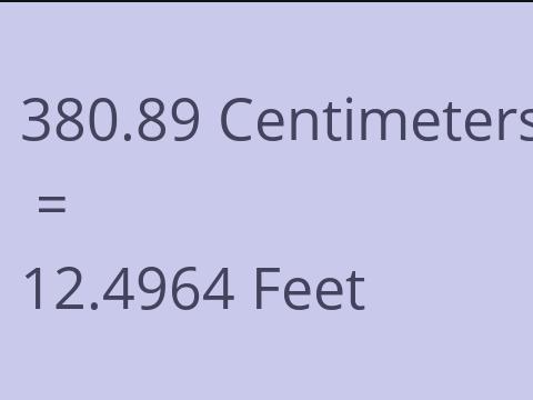 380.89 CM TO FEET