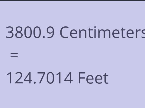 3800.9 CM TO FEET