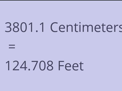 3801.1 CM TO FEET