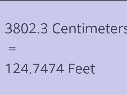 3802.3 CM TO FEET
