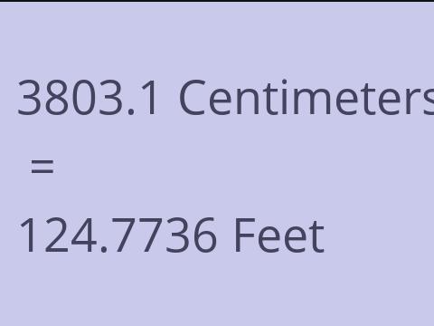 3803.1 CM TO FEET