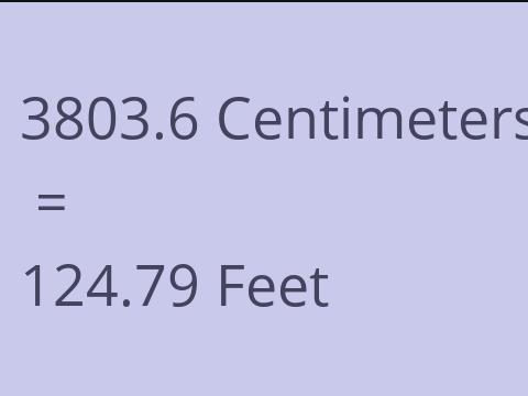 3803.6 CM TO FEET