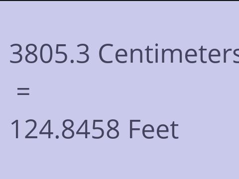3805.3 CM TO FEET