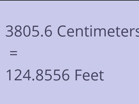 3805.6 CM TO FEET