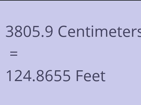 3805.9 CM TO FEET