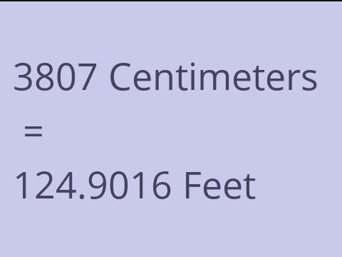 3807 CM TO FEET
