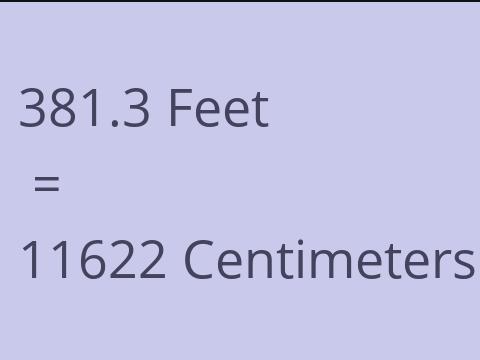 381.3 FEET TO CM