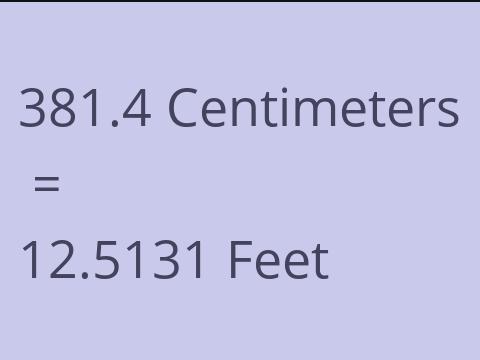 381.4 CM TO FEET