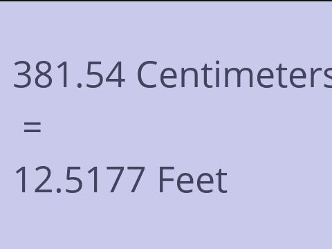 381.54 CM TO FEET