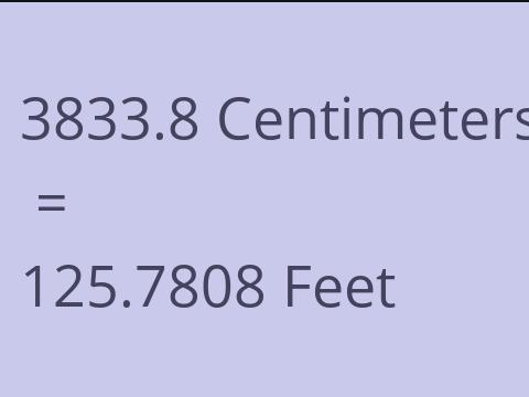 3833.8 CM TO FEET