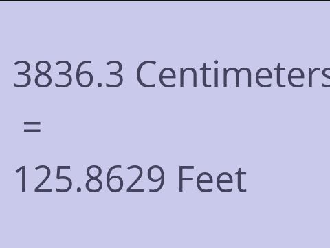 3836.3 CM TO FEET
