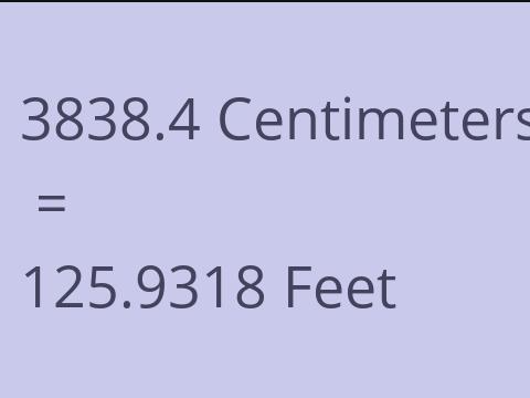 3838.4 CM TO FEET
