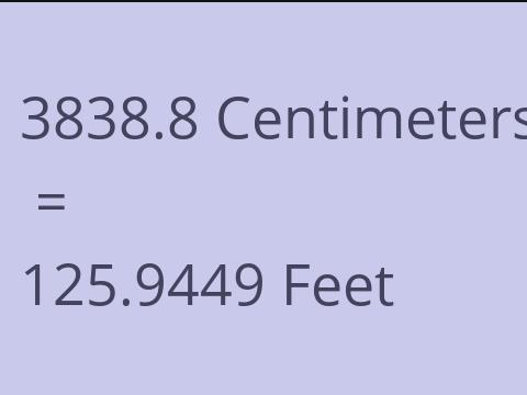 3838.8 CM TO FEET