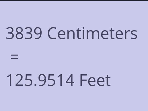 3839 CM TO FEET
