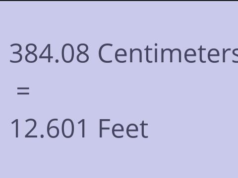 384.08 CM TO FEET