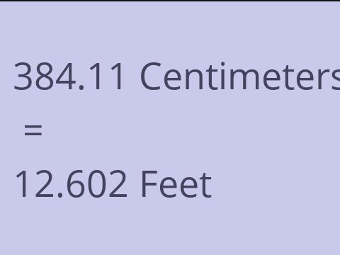 384.11 CM TO FEET