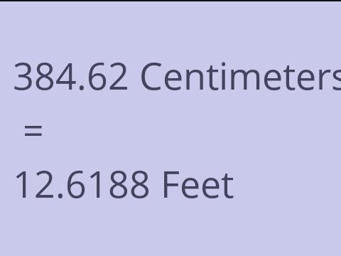 384.62 CM TO FEET