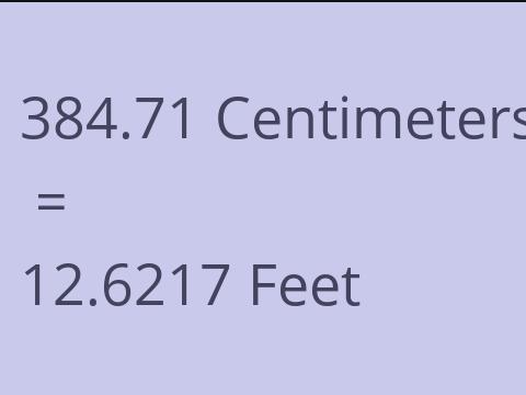 384.71 CM TO FEET