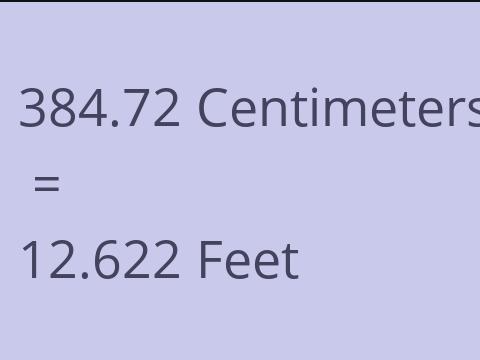 384.72 CM TO FEET