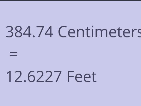 384.74 CM TO FEET