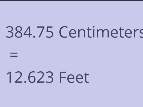 384.75 CM TO FEET