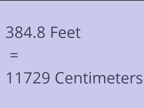 384.8 FEET TO CM