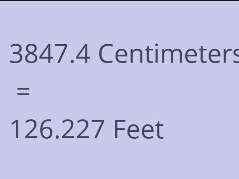 3847.4 CM TO FEET