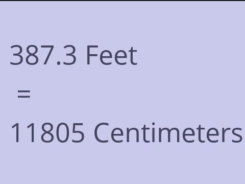 387.3 FEET TO CM