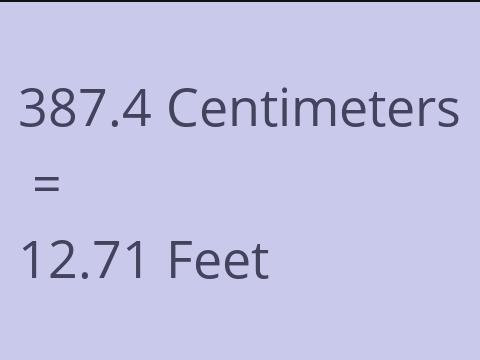 387.4 CM TO FEET