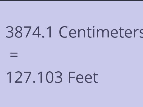 3874.1 CM TO FEET