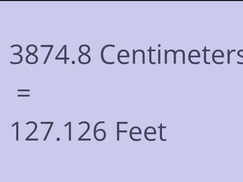3874.8 CM TO FEET