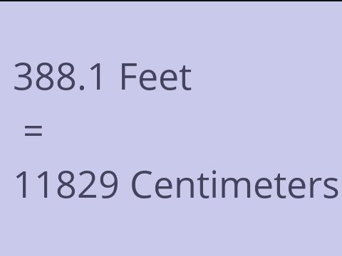 388.1 FEET TO CM