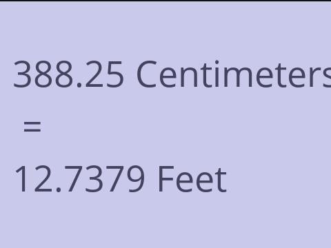 388.25 CM TO FEET