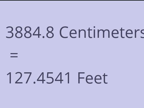 3884.8 CM TO FEET