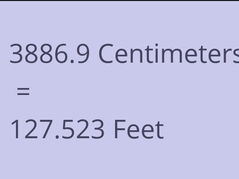 3886.9 CM TO FEET