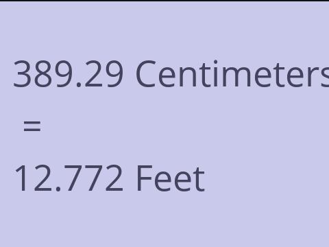 389.29 CM TO FEET