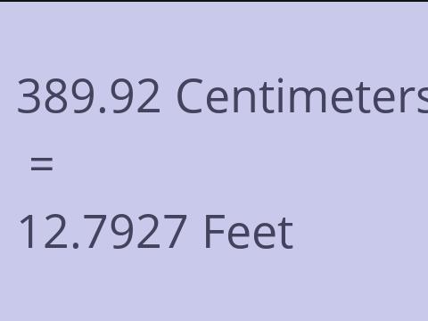 389.92 CM TO FEET