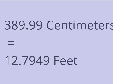 389.99 CM TO FEET