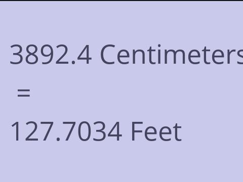 3892.4 CM TO FEET