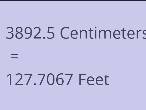 3892.5 CM TO FEET