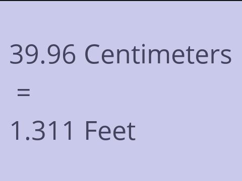 39.96 CM TO FEET