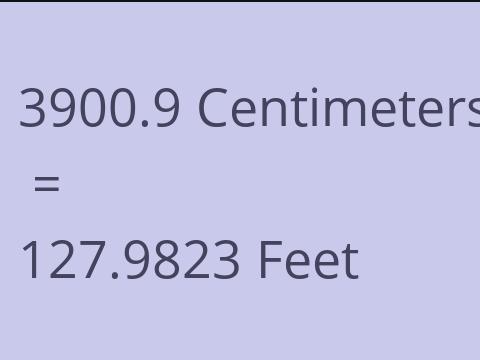 3900.9 CM TO FEET