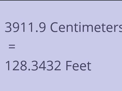 3911.9 CM TO FEET