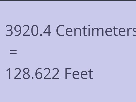3920.4 CM TO FEET
