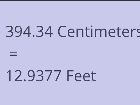 394.34 CM TO FEET