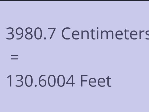 3980.7 CM TO FEET